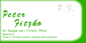 peter fitzko business card